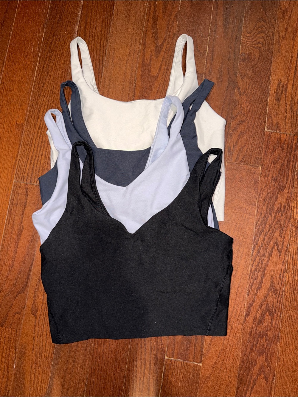 Old Navy Seamless V-Neck Bralette Tanks - Black, Light Blue, Navy, White